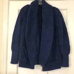 *Sold*JCrew Navy Blue Cotton Rib Stitch Cardigan